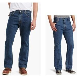 Levi's Jeans 517 Men's W38 x L32 Dark Blue Boot Cut Fray Work Cowboy Streetwear